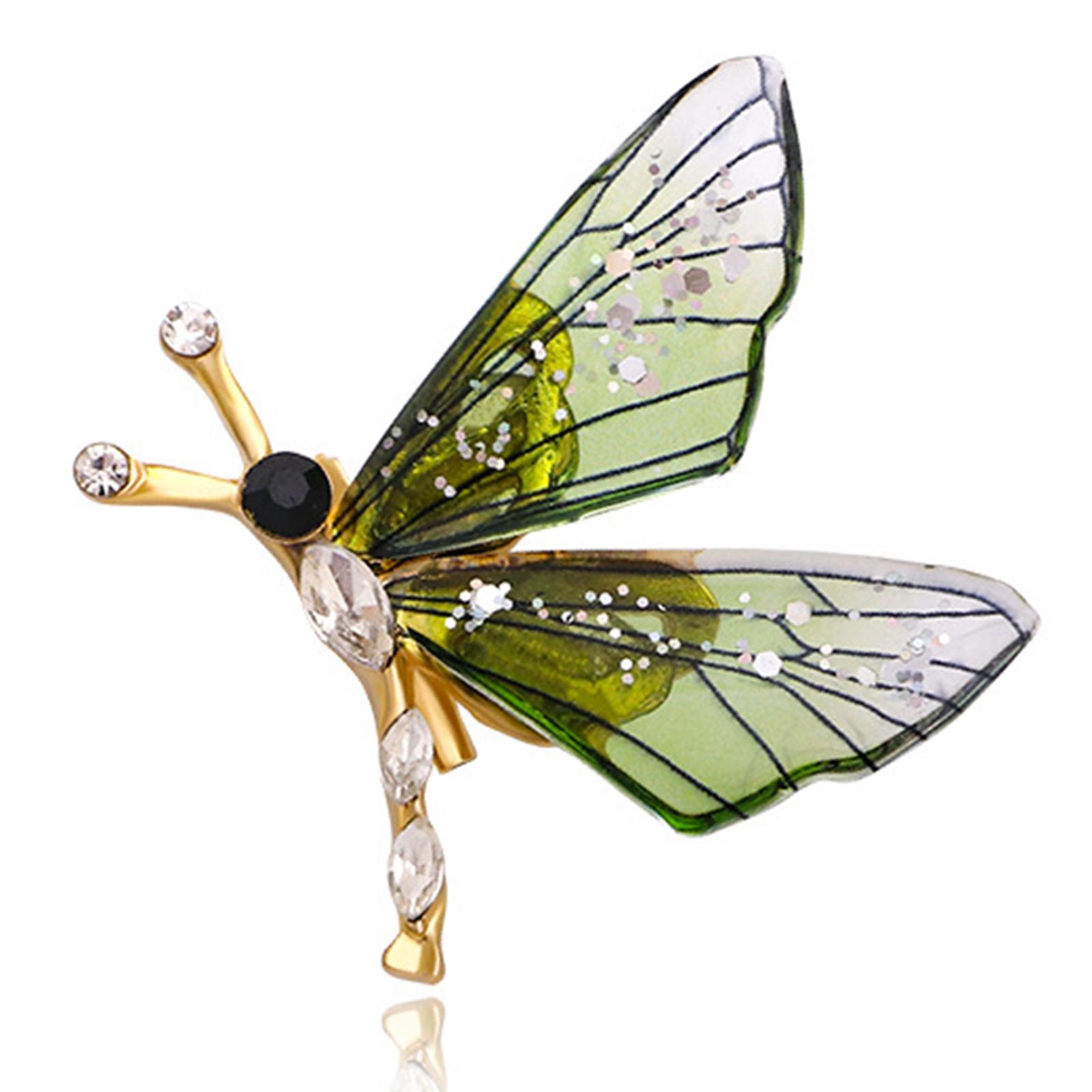 Kleine exquisite Insekt Brosche Retro Öl Tropf Corsage Legierung Strass Brosche Pin Kristall Brosche YNCP6121 grün