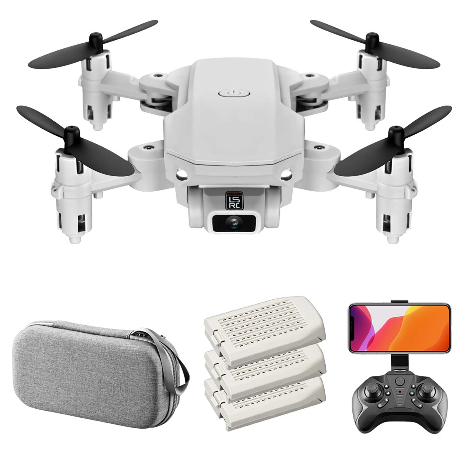 LS-MIN Mini-Drohne RC Quadcopter 4K-Kamera 13 Minuten Flugzeit 360-Grad-Flip 6-Achsen-Gyro-Gestenfoto 1080P 3 Batteries grau