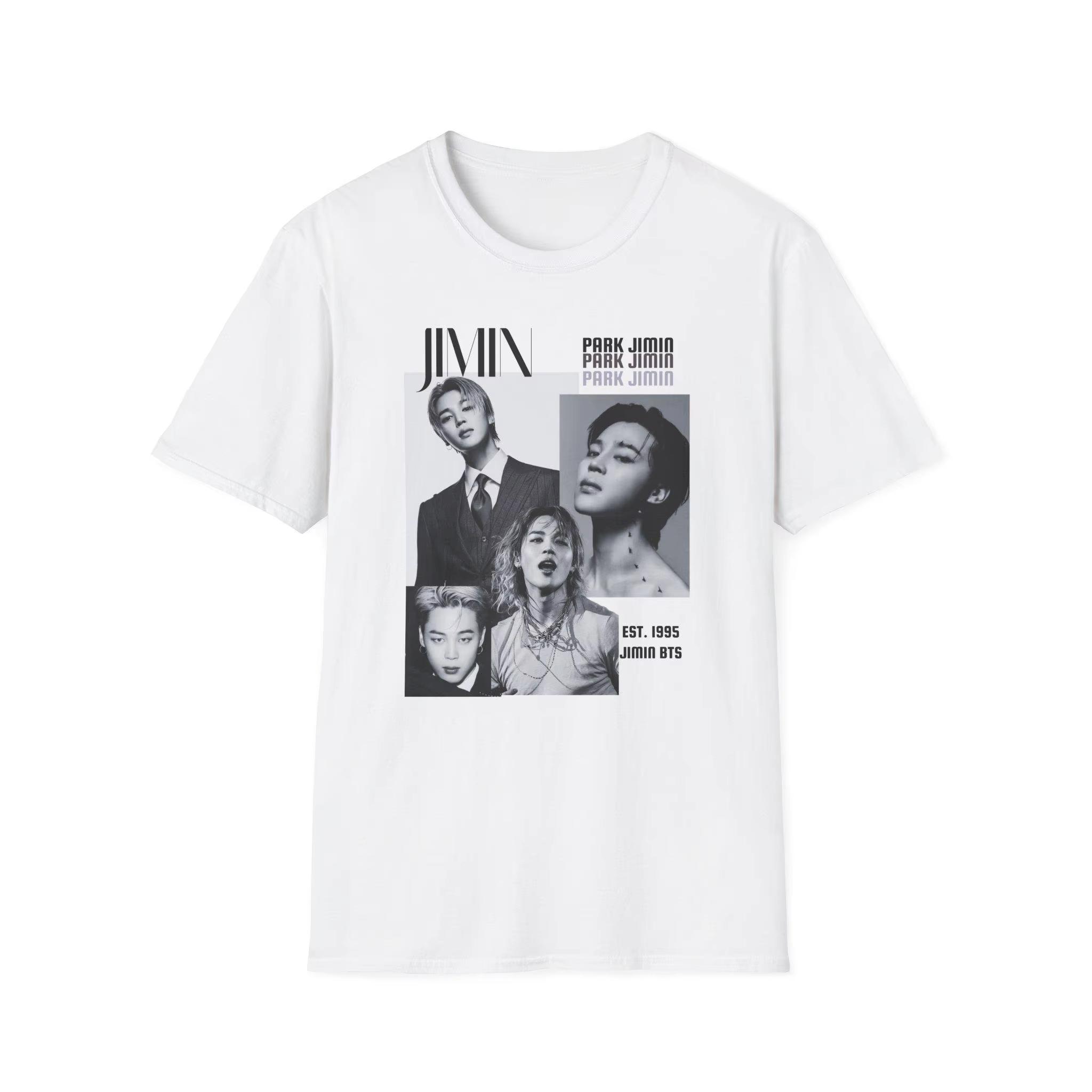 BTS Jimin T-Shirt Park Jimin Fan T-Shirt Kpop T-Shirt ARMY Fan Geschenk T-Shirt 2026 Sommer Herren Damen Mode Reine Baumwolle Y2K Locker Bequem T-Shirt L