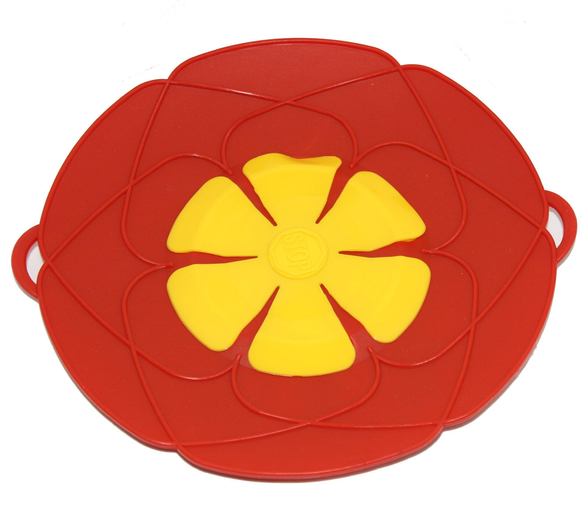 Silikon-Deckel-Stopper-Abdeckung für Topf, Pfanne, Kochwerkzeug, Blumen-Kochgeschirr, Silikon-Deckel-Stopper-Abdeckung, Topfdeckel, Küchenzubehör rot