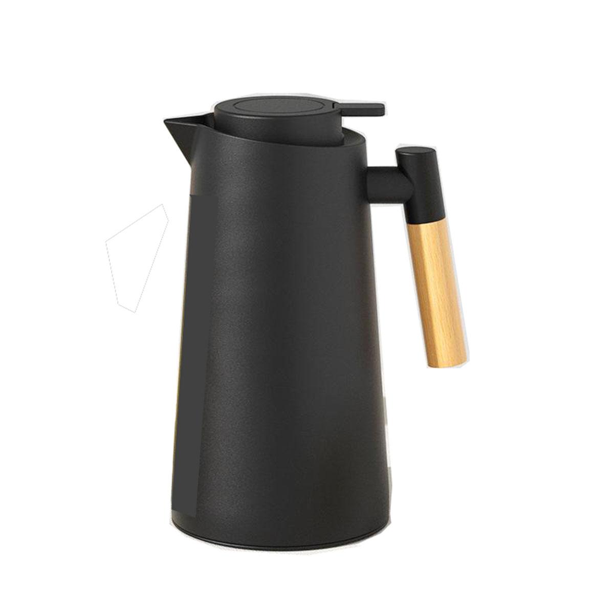 Neue Nordic Haushalt Isolierung Topf Holzgriff Glas Wasserkocher Liner Kaffeekanne Große-Kapazität Geschenk Tasse Flasche Für Wasser schwarz