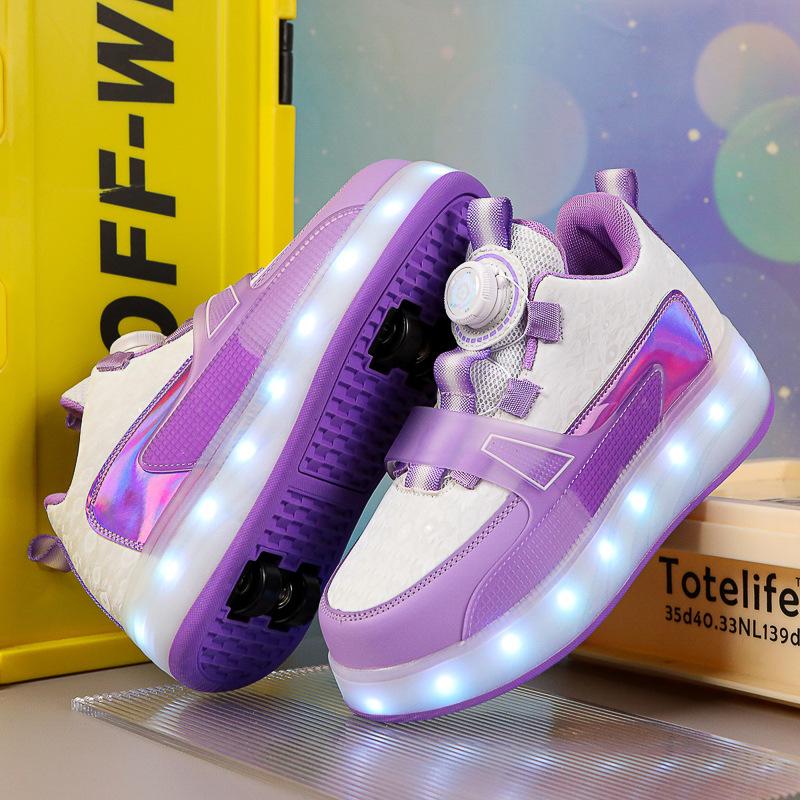 Aufladen Leder Ausreißer Schuhe Mädchen Leuchtschuhe Jungen Hochwertige Echte Schlittschuhe 38 white