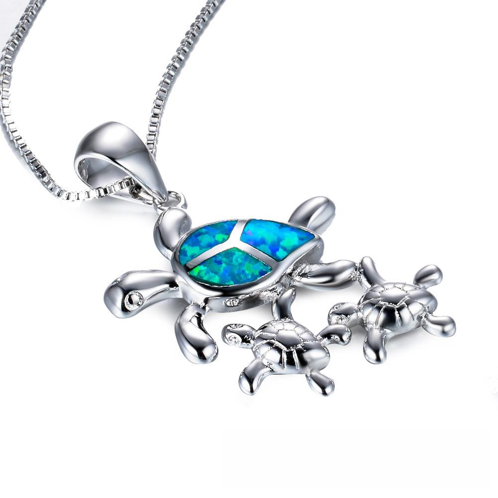 Accessoires Europäischer und Amerikanischer Schmuck Halsketten Anhänger Modisch und Kreativ Blaue Anhänger Halsketten für Frauen gray