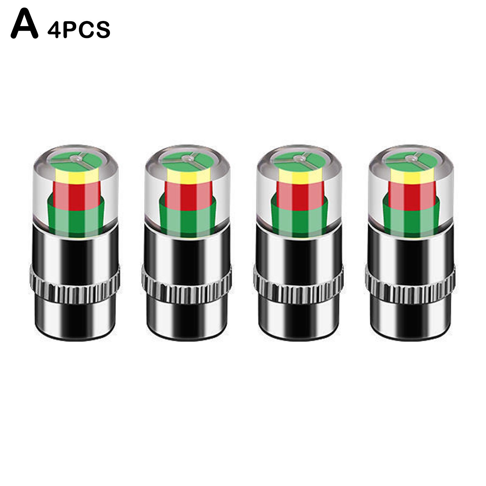 4PCS/Satz 2 Farben Eye Alert Überwachung Reifendrucküberwachung Druck Reifen Tasse Ventil Auto Bar C A4E3 Silver-Copper core 4pcs