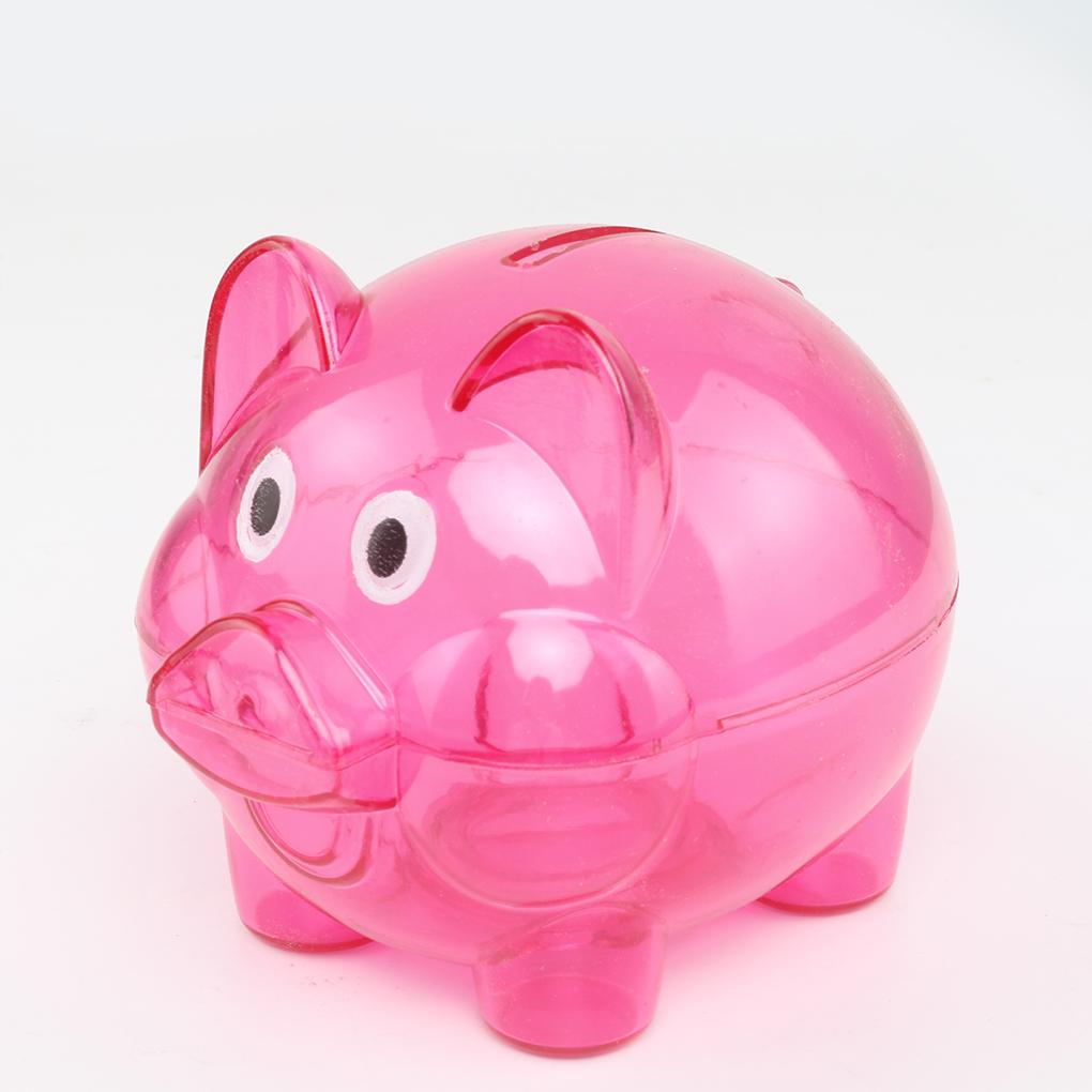 Klares, transparentes Sparschwein aus Kunststoff mit Schweinchenmotiv, Münze, Geld, Sammlerstück, Spardose, Schweinchenspielzeug, Geschenk für Kinder, Münzen, Sparschwein-Spielzeug