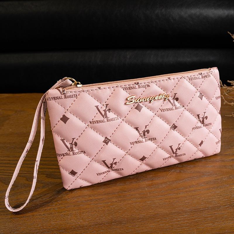 Damentasche Handytasche Mode Alles Bedruckte Münzbörse Advanced Sense Clutch Bag rosa