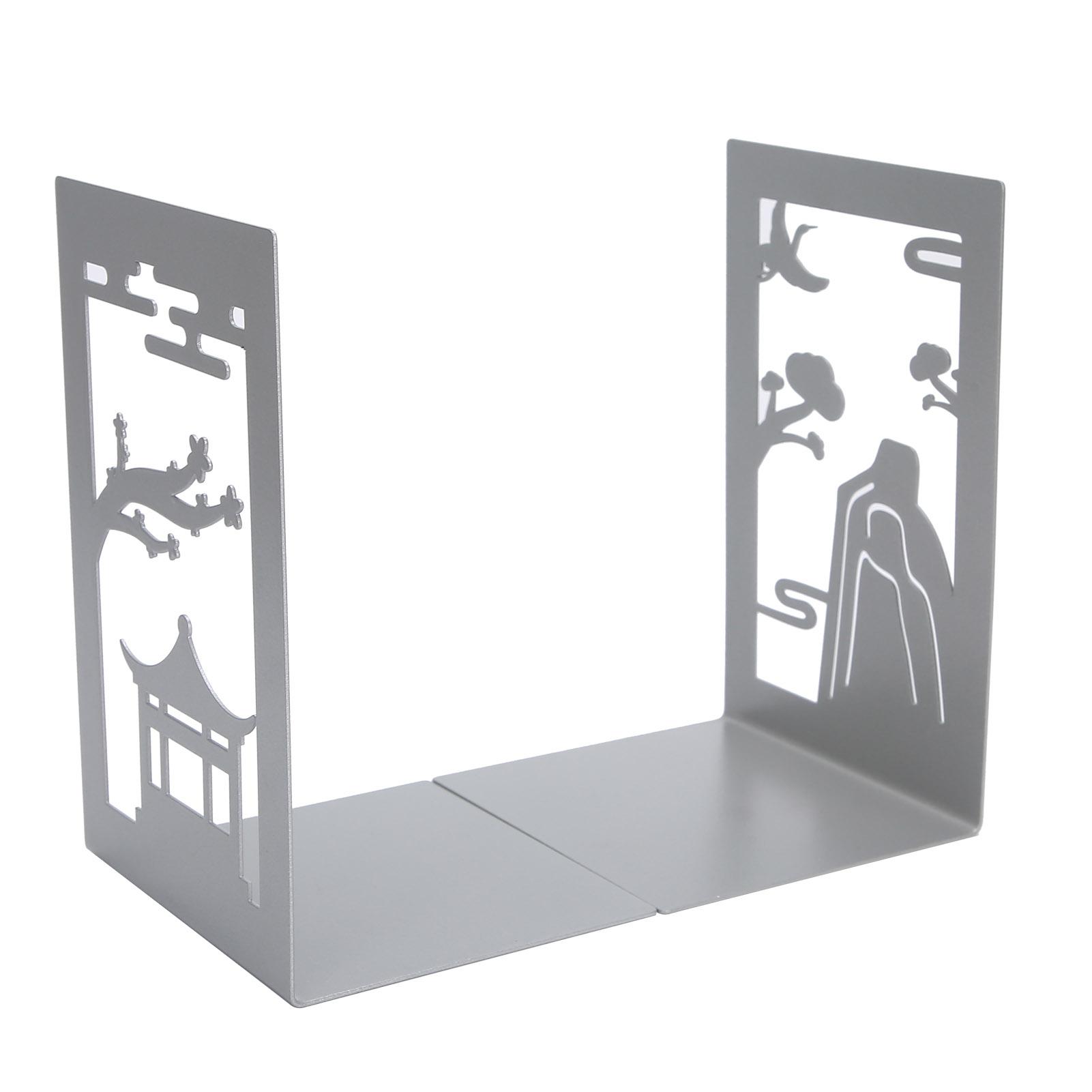 Metall Buchstütze Rutschfest Antiker Stil Schreibtisch Bücherregal Buchteiler Bastelbedarf(Pavillon Klein