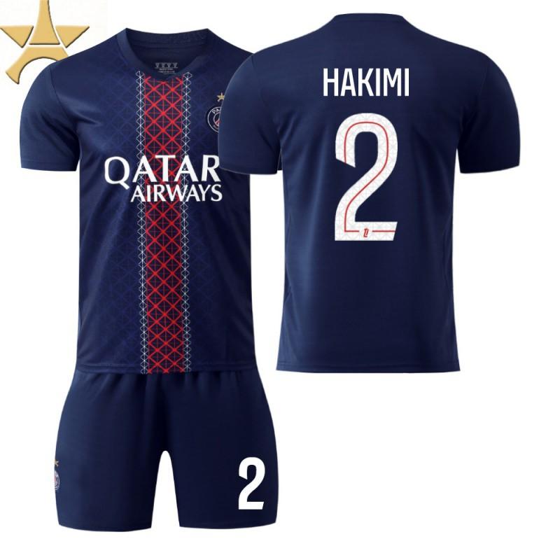 25-26 Paris Heim Nr. 10 Dembele 14 Dou Kinderkleidung Fußballanzug Herren 7 Kwara Trikot mit Sternen 26#