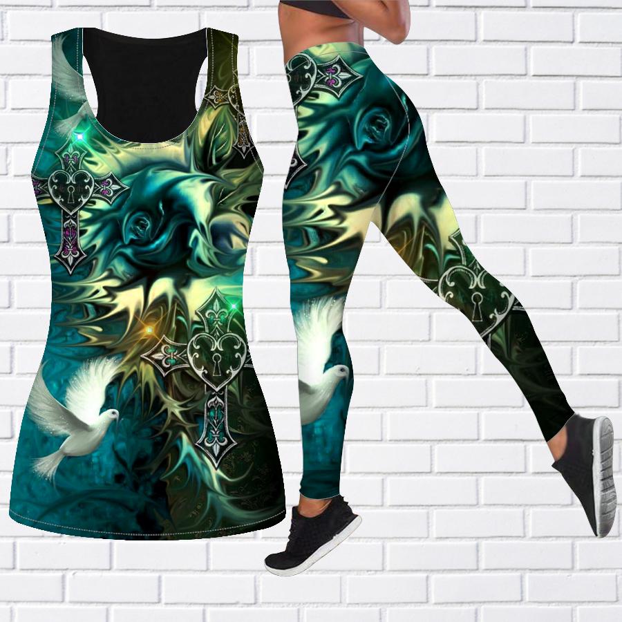 Yoga-Outfit mit Rosen-Tauben-Aufdruck für Damen, modische Workout-Leggings, Fitness, Sport, lässige Yoga-Hose 6XL grün