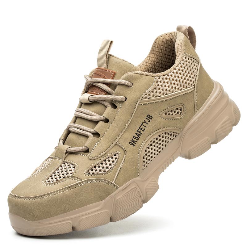 Sicherheitsschuhe für Herren, durchtrittsicher, leichte Herrenschuhe, Sicherheitsstiefel, Arbeitsschuhe, Herrenschuhe, unzerstörbare Arbeitsschuhe 46 beige