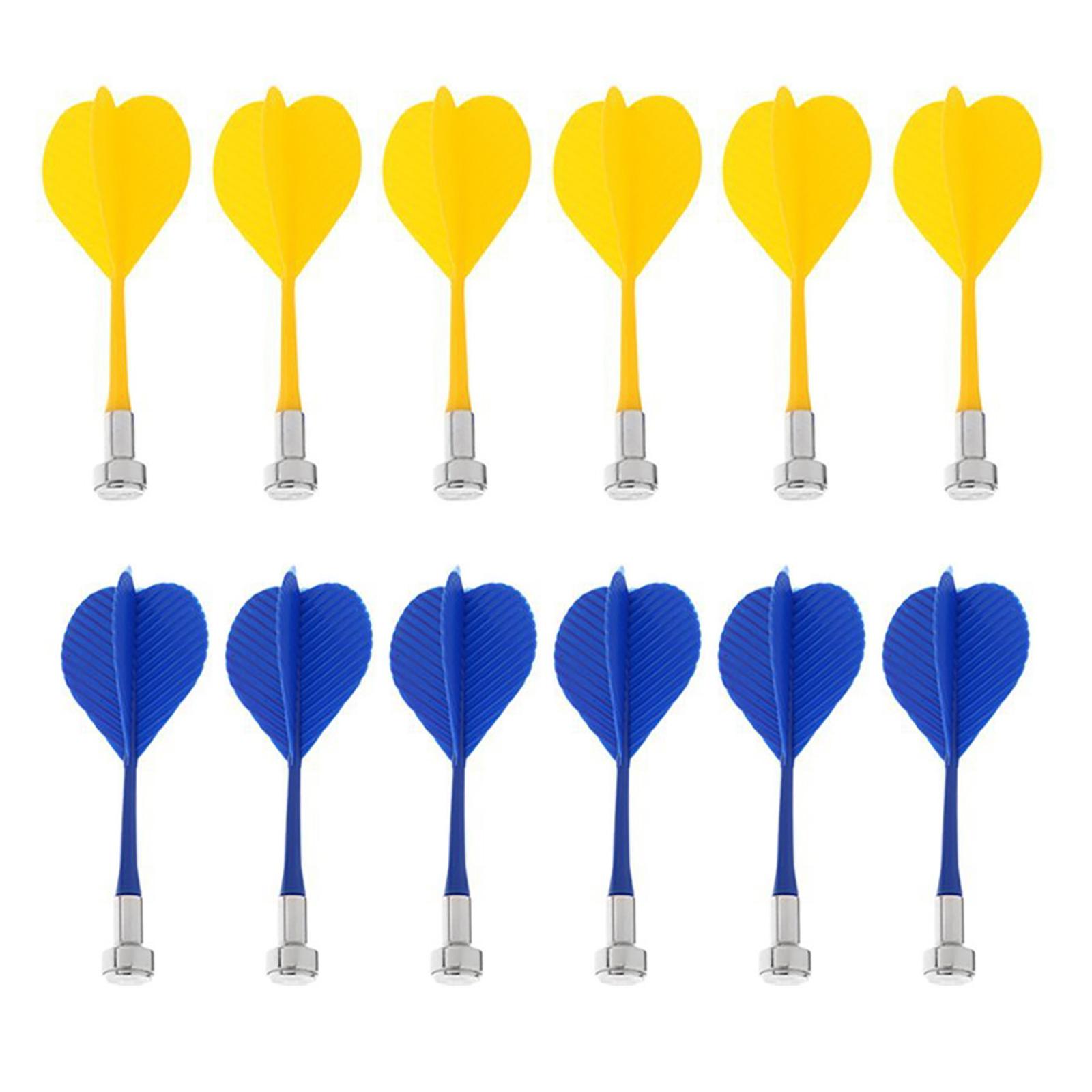 12 Stück Praktisches Magnetisches Dartpfeil-Set für Familienspiele Indoor Magnetisches Dartspiel Lange Sicherheits-Ersatzpfeile Magnetische Dartpfeile gelb/blau