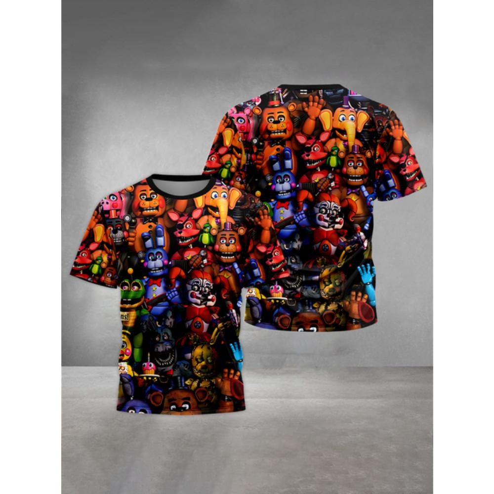 Five Nights Freddys 3D-Druck Babykleidung 5 bis 14 Jahre Männlich Outdoor-Kleidung für Kinder Junge Mädchen Kind T-Shirt Top Shirts 130cm