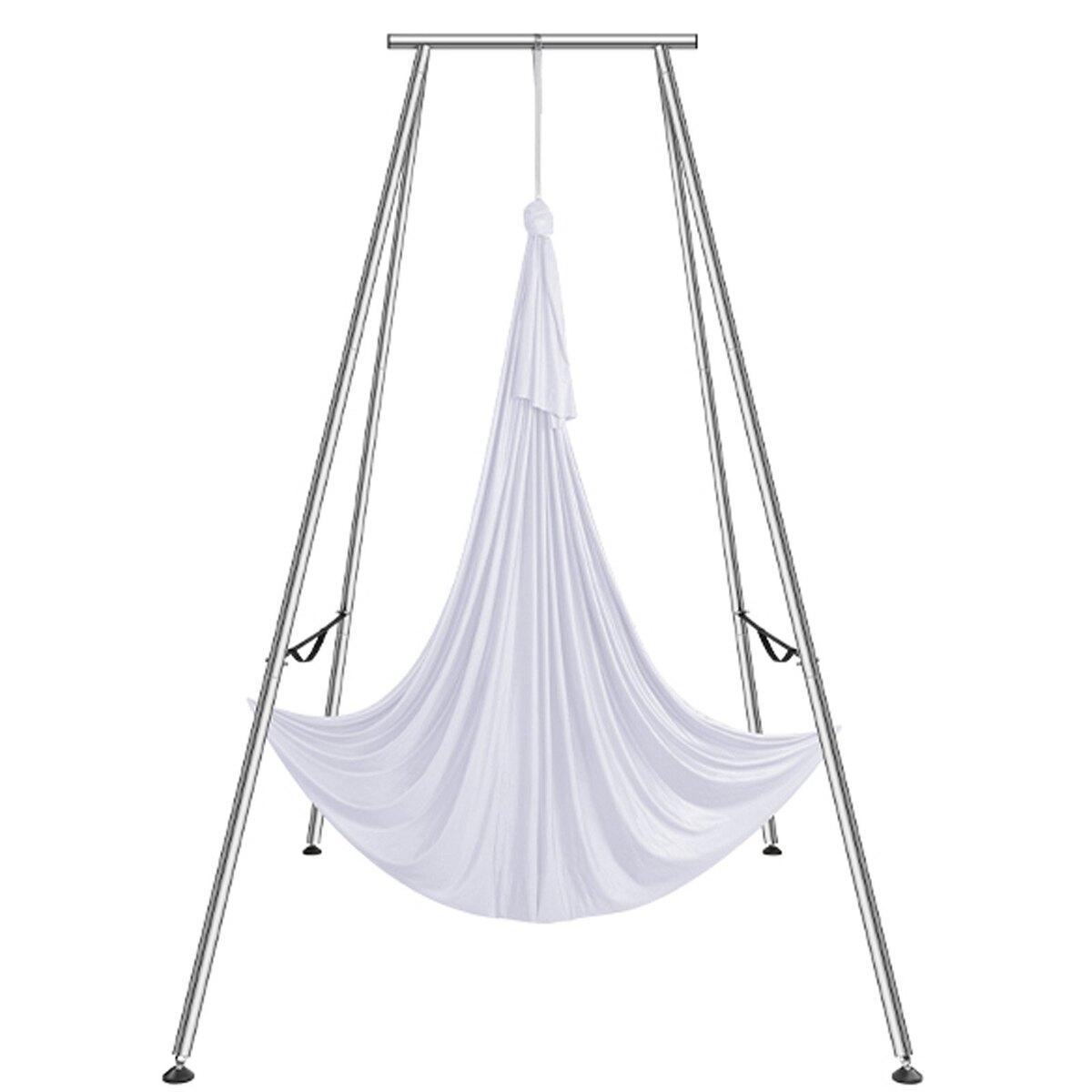 Aerial Yoga Gestell & Yoga Hängematte, 2,95 m Höhe Professioneller Yoga Schaukelständer Kommt mit 6 m Aerial Hängematte, Maximale Tragfähigkeit 250 kg Yoga
