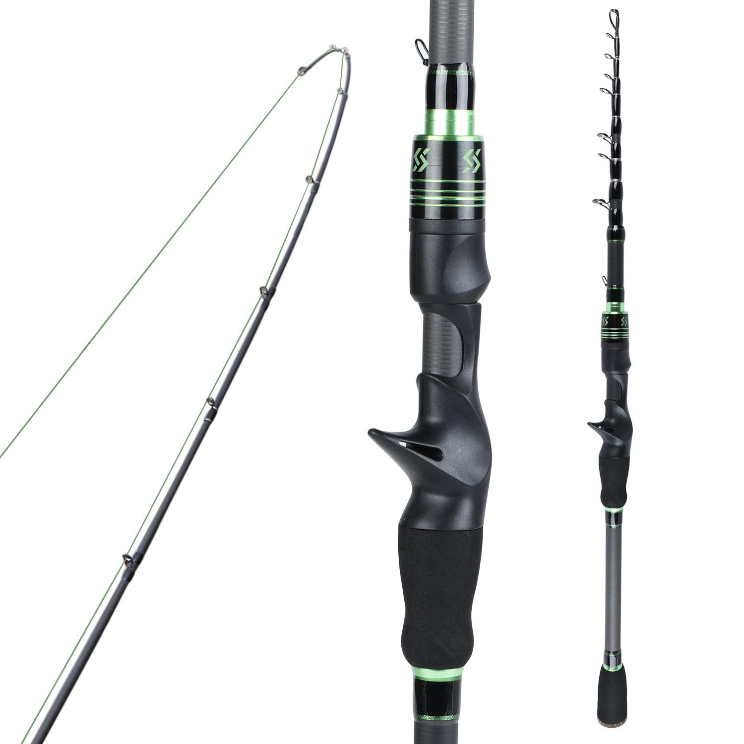 Carbon Angelrute Teleskop Casting Spinning Angelrute 1,8 M/2,1 M Leichte Angeln Werkzeug 1.8M Casting Rod