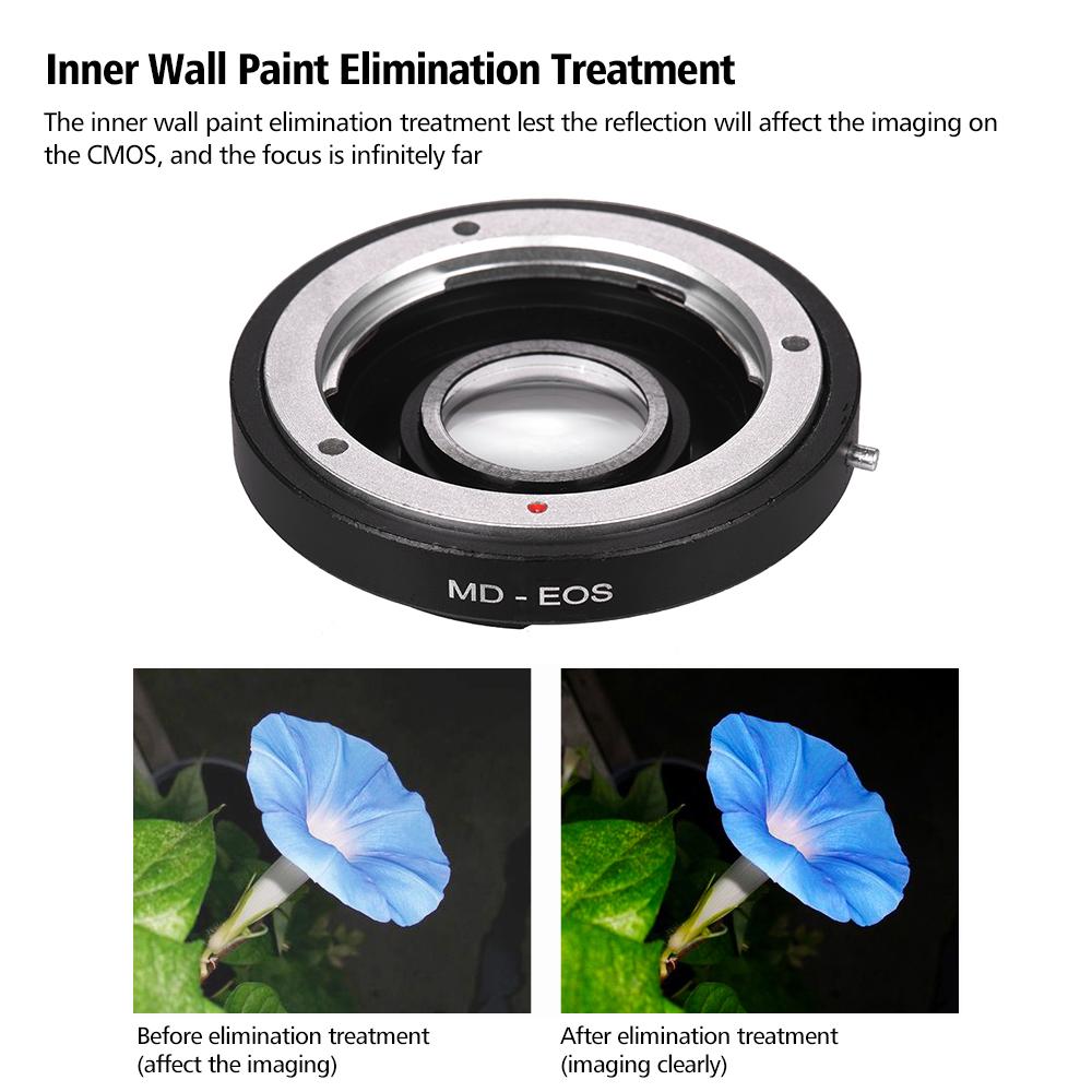 MD-EOS-Objektiv-Mount-Adapterring mit Korrekturobjektiv für Minolta MD-Objektiv, passend für Canon EOS EF
