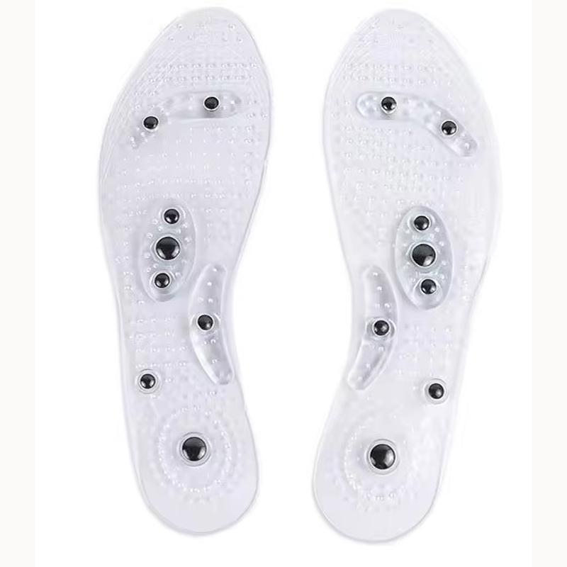 Fußakupressur-verstärkte Massage-Einlegesohlen, langlebige, atmungsaktive Einlegesohlen für Männer und Frauen, Massage-Transparente Einlegesohle EU35-40 transparent