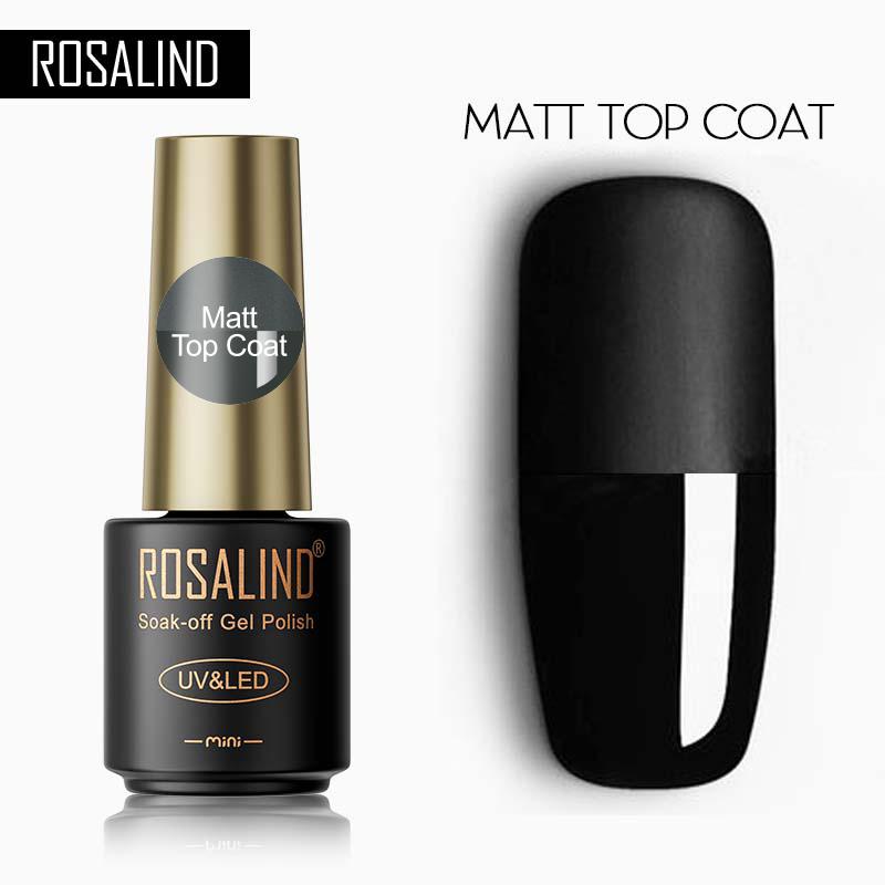 ROSALIND Nail Gel Polish Semi Permanent Varnish Hybrid UV Gel Polish Soak Off Nail Art Gel Top Base Coat Matt Top For Manicure Nail Art matt top