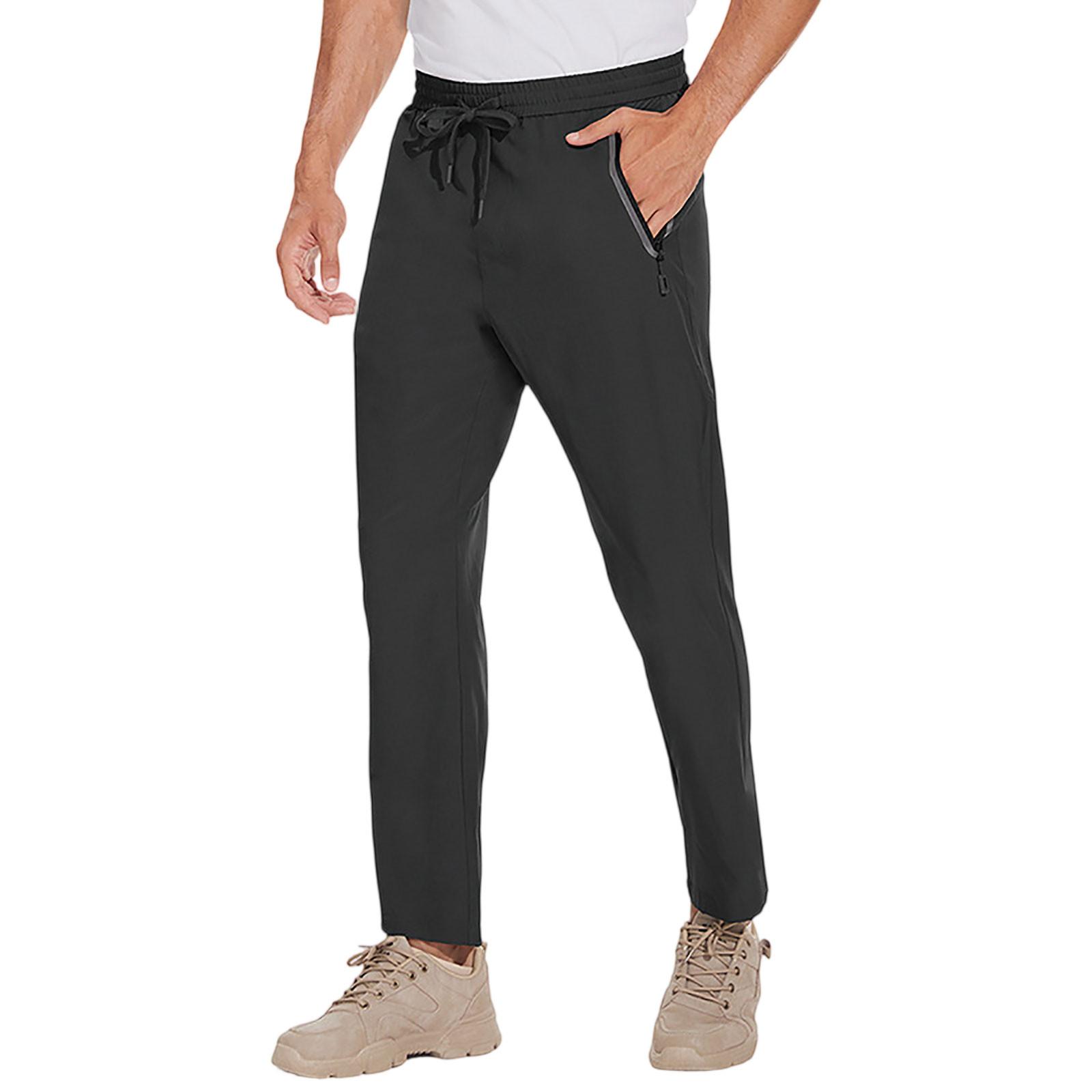 Herren Sport-Freizeit-Jogginghose, leichte Wander-Arbeitshose, Outdoor-Hose M schwarz