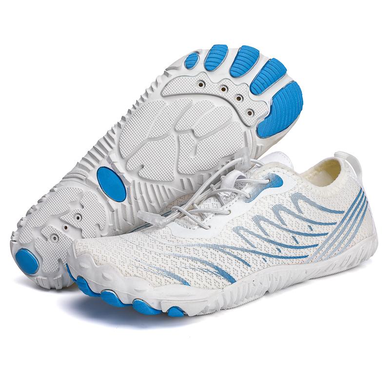 Barfußschuhe fürs Fitnessstudio, Damen und Herren, Pro-Wasserschuhe, Barfuß-Wanderschuhe, breite Zehenpartie, rutschfeste, atmungsaktive Zero-Drop-Schuhe 41 alice, die blaue