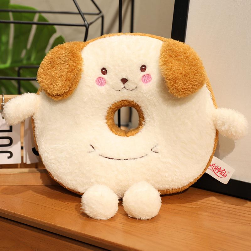 Süßes Donut-Hund Plüschkissen Tier Spielzeug Cartoon Welpe Stofftier Puppe Zimmer Deko Bett Sofa Rückenkissen Mädchen Kind Weihnachten Geburtstag Geschenk about 28cm