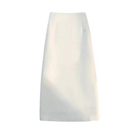 Damen Anzug Rock A-Linien Stil Hochtailliertes Design Midi-Rock Rückenschlitz-Design Unifarbe Büro-Damen-Rock M