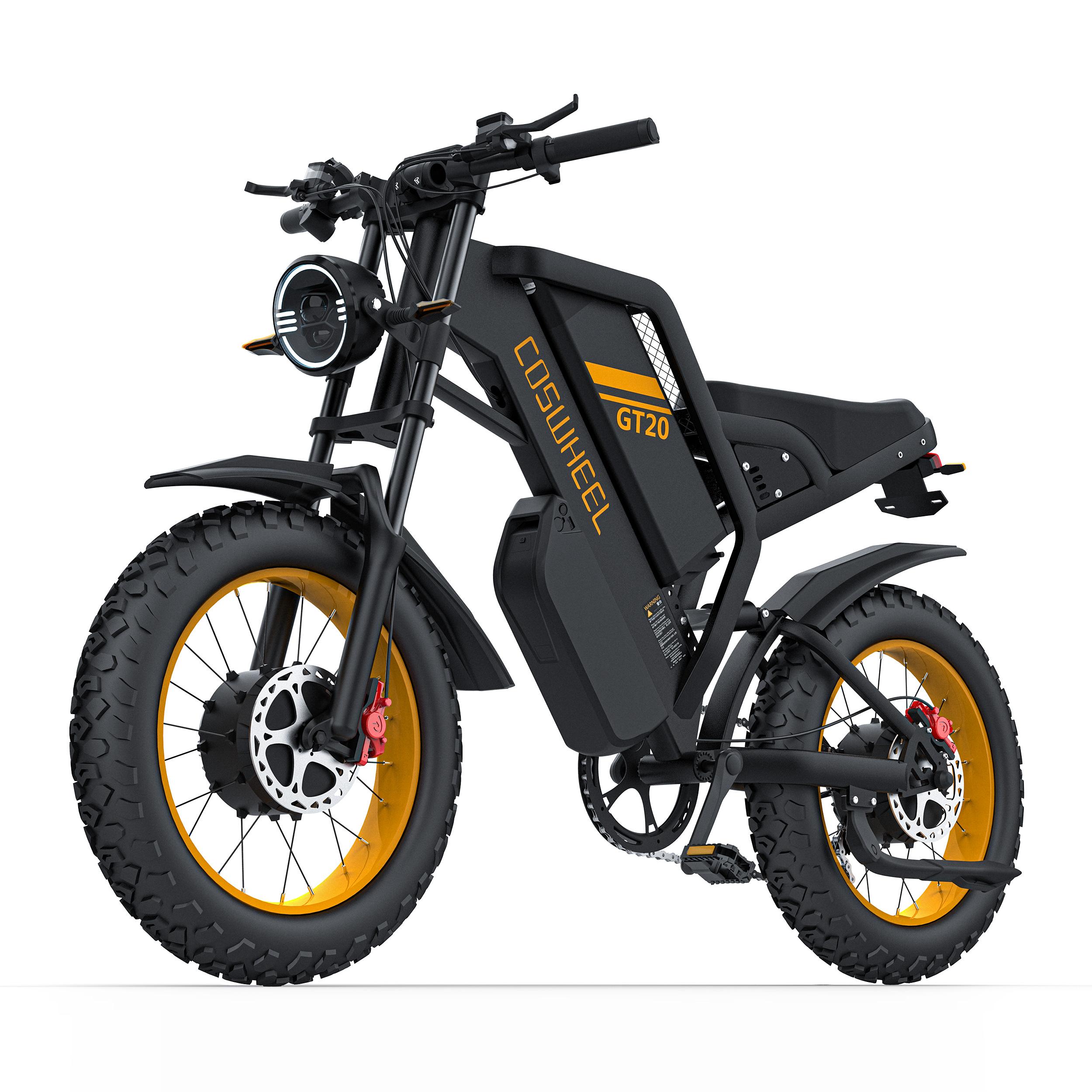 COSWHEEL GT20 Pro 3000W Doppelmotor Elektrofahrrad E-Mountainbike 48V25AH+15AH Akku 20X4.0 Zoll Fat Tire Elektrofahrrad