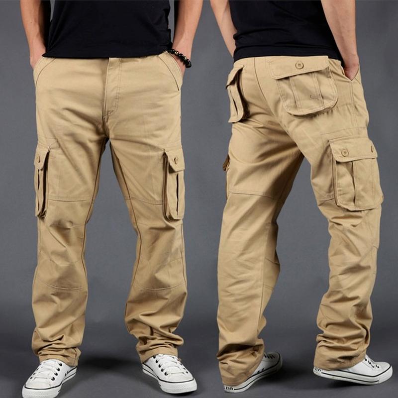 Military Zipper Taschen Cargo Harem Jogger Hosen Männer Mehrere Taschen Wandern Casual Harajuku Streetwear Sweatpant Hose Baggy 5XL khaki