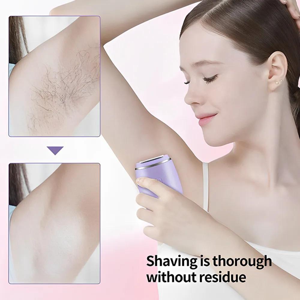 Wiederaufladbarer Elektrorasierer Lady Hair Epilator Schmerzloser Haarentferner violett