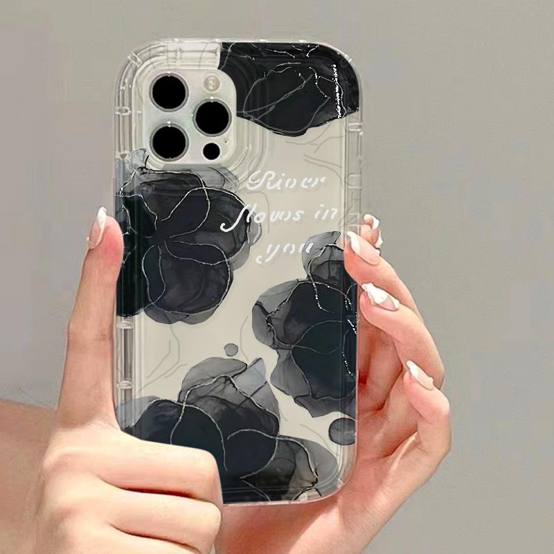 Ölgemälde Blumen Handyhülle für iPhone 11 Hülle iPhone 12 13 16 14 15 Pro Max 7 6 8 Plus XR XS X SE Stoßfeste weiche Rückseite For iPhone 12 Pro