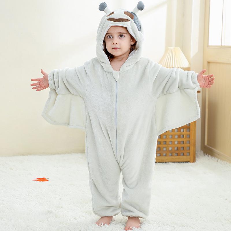 Kinder Einteiler Halloween Kostüm Weihnachts-Pyjama Fleece Outfit Warm Weihnachts-Kostüme Für Jungen Und Mädchen Gemütliches Feiertags-Verkleiden 90