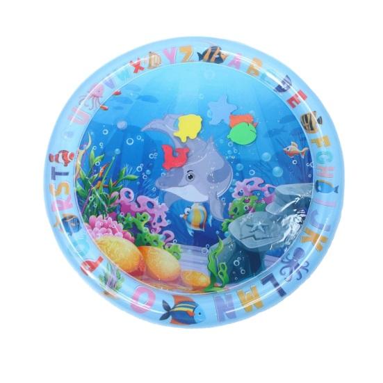 Sensorische Wasserspielmatte, interaktives Katzenspielzeug, Selbstspielmatte mit Meerestiermustern, aufblasbares, mit Wasser gefülltes, cooles Sommerspielzeug für Haustiere für Pools und Strände