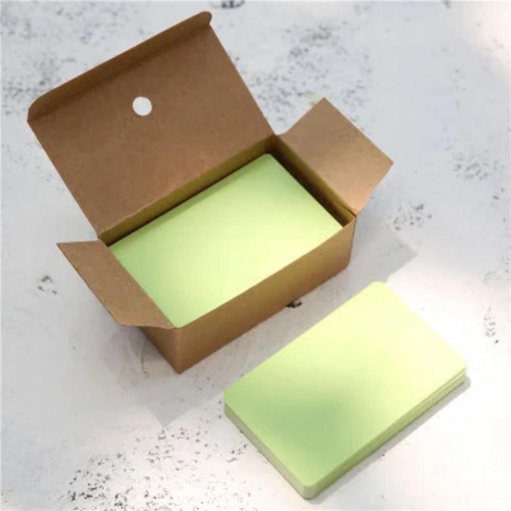 100 Teile/schachtel Retro doppelseitige Blank Kraft Papier Karte Wort Karte Nachricht Karte DIY Postkarte Gruß Einladung Karte grün