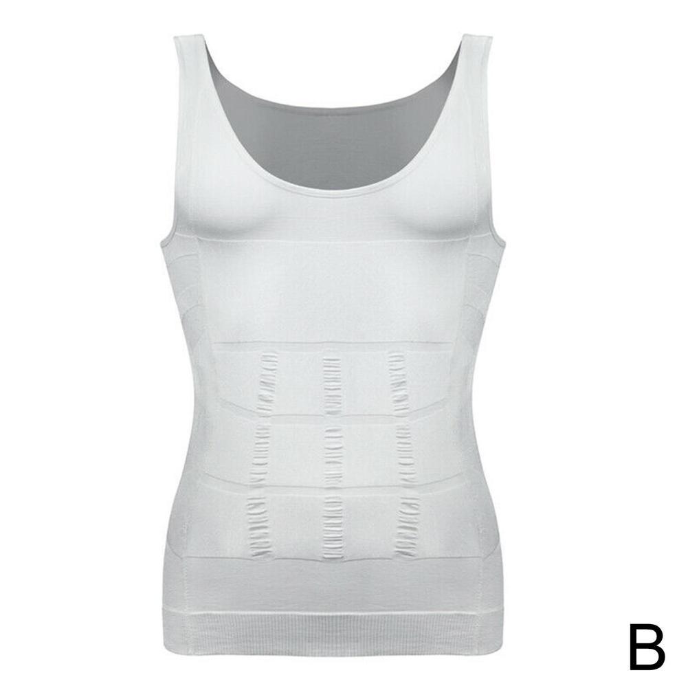 Reduktive Gürtel Mann Abnehmen Body Shaper Dünne Kompression Brennen Unterwäsche Hemd Korsett Männer R2G4 white-XL
