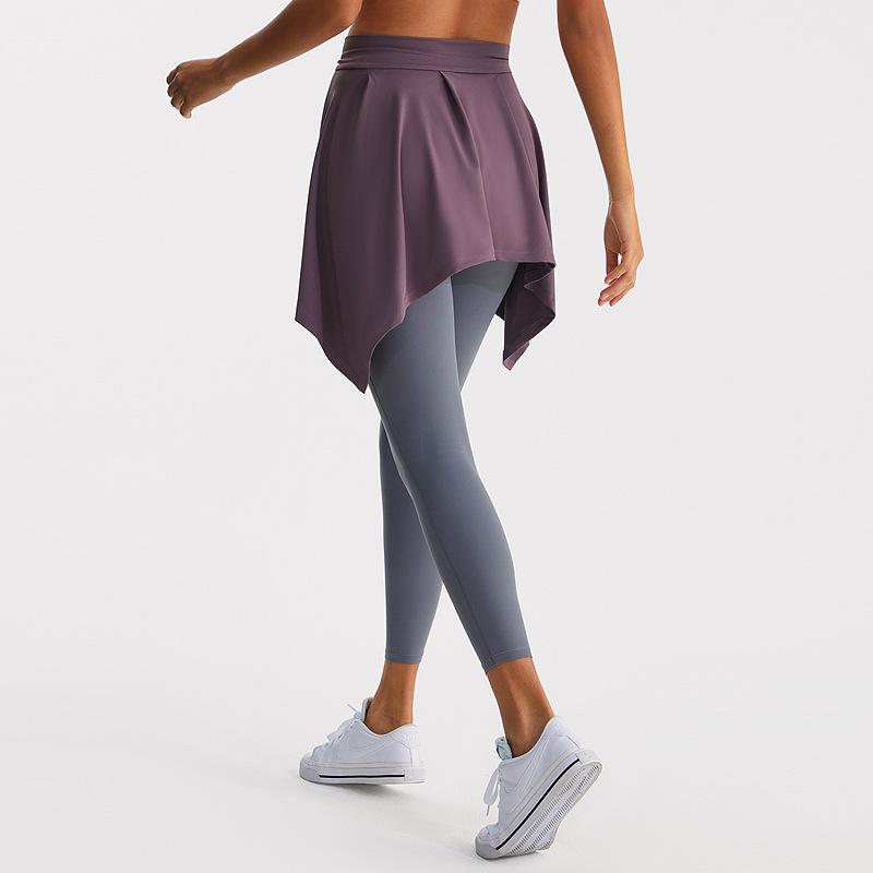 Sport Yoga Kurzer Rock Frauen Blendschutzgurt Einteiliger Rock A-Linie, der das Hüfttuch abdeckt Ballett Tanzrock Yoga One Size