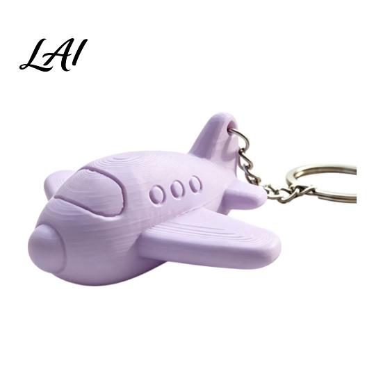 Tragbarer Rucksackanhänger 3D-gedruckter Flugzeug-Schlüsselanhänger Matt einfarbiges Flugzeug Auto Minimalistischer Schlüsselring Ring Schlüsselanhänger Anhänger für Rucksäcke Handtasche violett