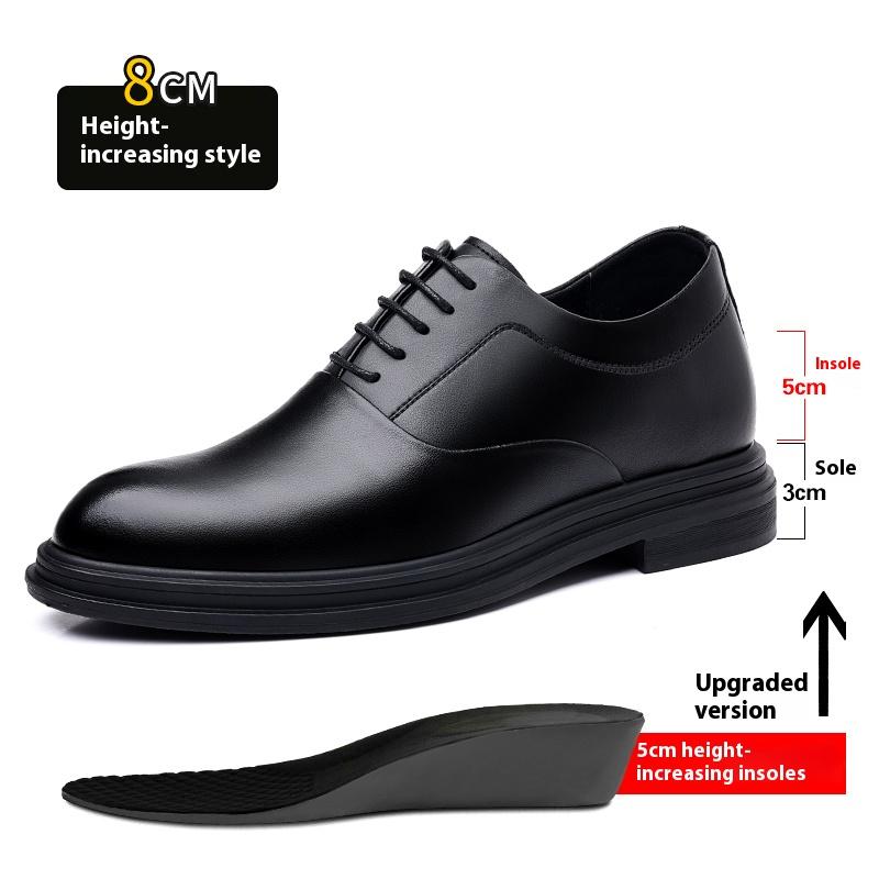 Herrenmode 3cm/6cm/8cm Höhenzunahme Bequeme Oxford Business Lederschuhe Formell Hochzeit Bräutigamschuhe für Frühling Herbst 42 gray