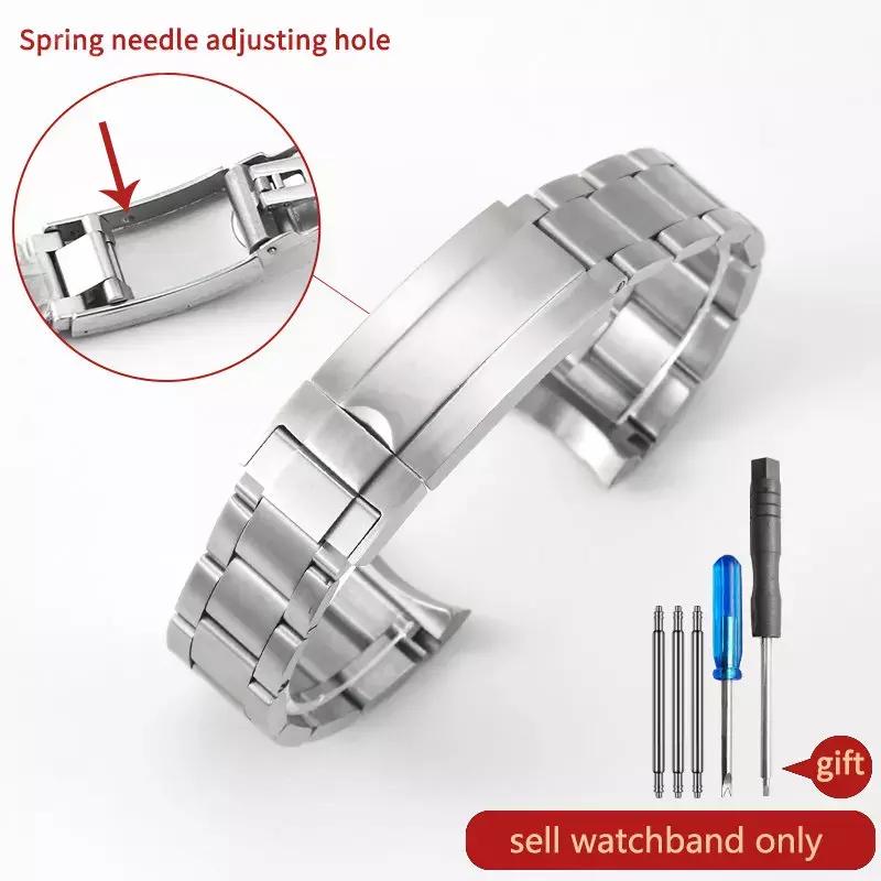 Für Rolex Daytona Log Submariner Panda Schwarz Grün Water Ghost Wasserdicht Edelstahl Uhrenarmband 20mm 21mm Uhrenband 20mm-No Log
