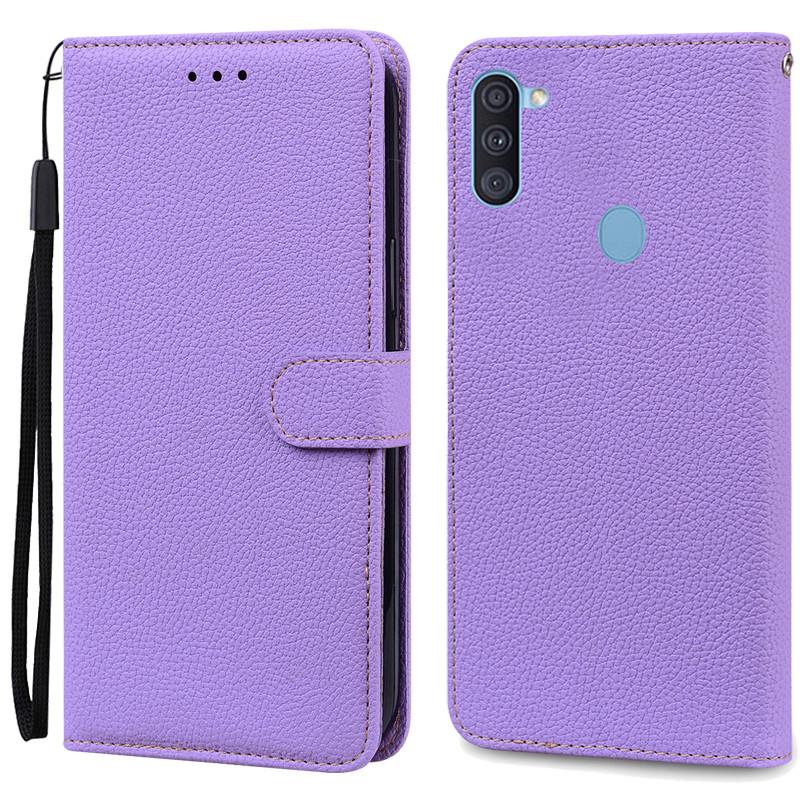 A11 M11 Hülle Für Samsung Galaxy A11 Hülle Galaxy M11 Flip Leder Brieftasche Hülle Für Samsung A11 Hülle Coque Fundas Bumper Shell For Samsung A11 licht lila