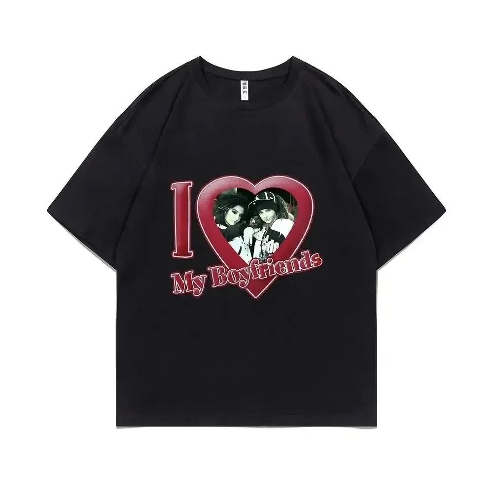 Rock Band Tokio Hotel Kaulitz Print T-Shirt Trend Kurzarm T-Shirt Herren Damen Hip Hop Streetwear T-Shirt Kleidung 2XL brown