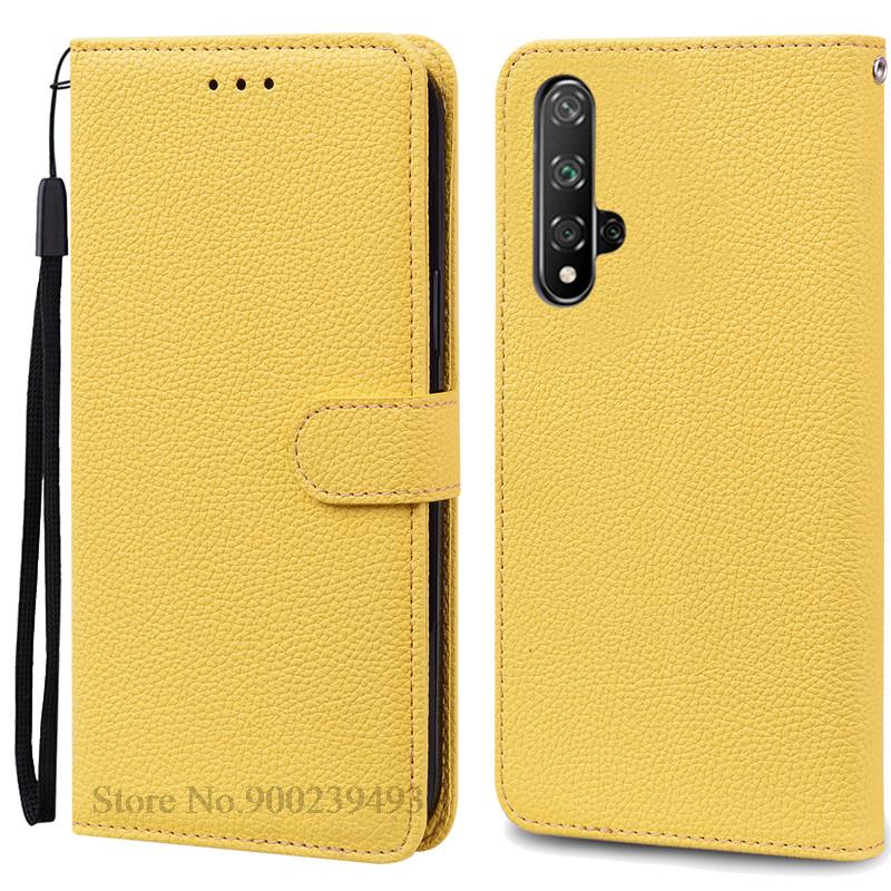 Nova 5T Hülle Für Huawei Nova 5T Hülle Brieftasche Flip Cover Für Huawei Nova 5t Nova5t YAL-L21 YAL-L61 YAL-L71 Handyhülle Fundas For Huawei Nova 5T gelb