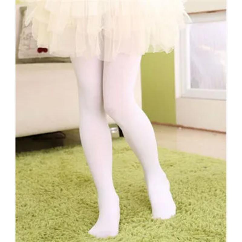 Mädchen Ballett Tanz Strumpfhose Kinder Eine dünne Sektion Mode Samt Strumpfhose Baby Einfarbig Schwarz Weiß Strümpfe XXL weiß