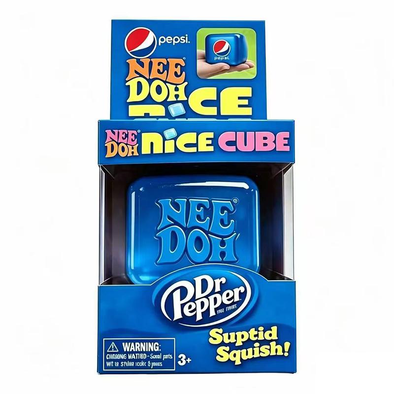 NeeDoh Nice Cube Super Squeeze Sensorisches Fidget Spielzeug, Transluzenter Roter Stressabbau Knetwürfel für Kinder & Erwachsene Angstlinderung