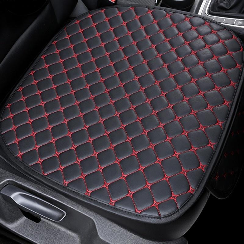 Luxus-Auto-Leder-Sitzbezug, schwarzer Auto-Kissenbezug, universelles Auto-Kissen, Autoteile 1 Pack Font Seat rot/schwarz
