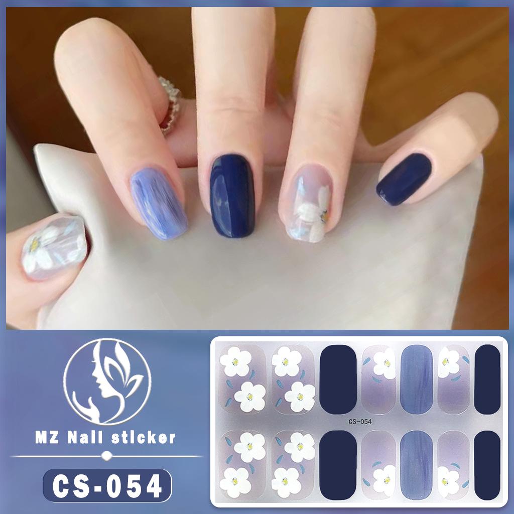 Wasserfeste 3D-Nagelsticker zum Abziehen ohne Backen - Langlebiges kleines frisches Full-Nail-Design.