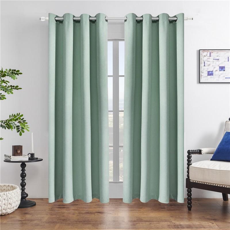 Moderne minimalistische Vorhänge Vollverdunkelung Sonnenschutz Vorhänge Energieeffiziente Fensterdekorationen für Schlafzimmer Wohnzimmer Heimdekor 132cm*160cm blasses grün