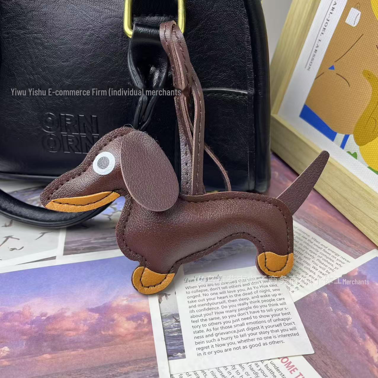 Dackel-Welpen-Schlüsselanhänger: Süßer Hundeanhänger für Taschen & Autos – Perfektes kreatives Geschenk kaffeebraun