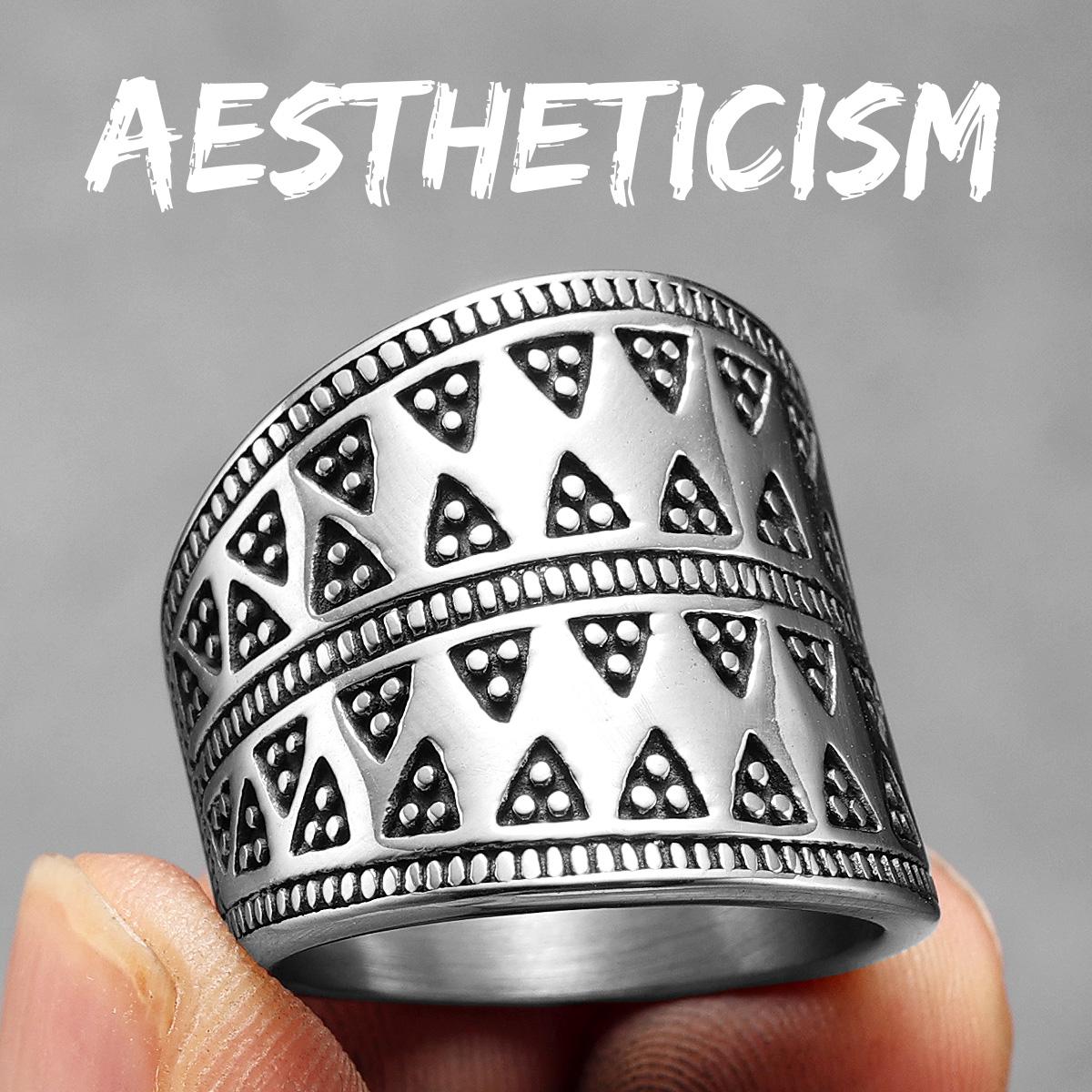 Ästhetische Geometrie Dreieck Herrenringe Edelstahl Punk Vintage Einzigartiger Mode Schmuck Zubehör Für Frauen Geschenk 10 white