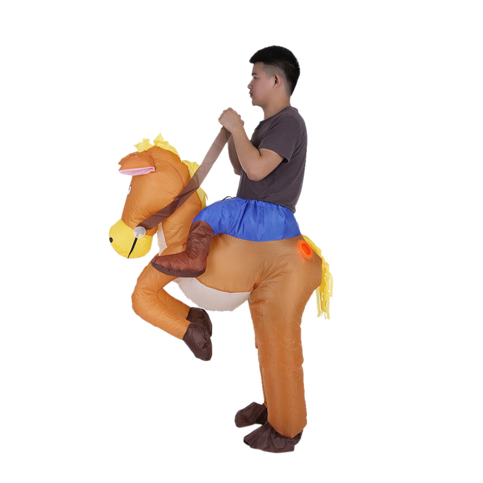 Aufblasbares Cowboy-Kostüm Polyester Lustig Batteriebetrieben Aufblasbares Kostüm für Feiertagsparty Cosplay