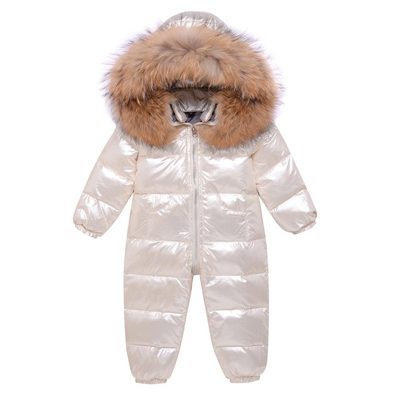 Baby Einteiler Daunenjacke Neugeborenen Baby Strampler Kuschelkleidung Jungen und Mädchen Baby Gehen Sie raus um es warm zu halten Winter Krabbelkleidung 80cm beige