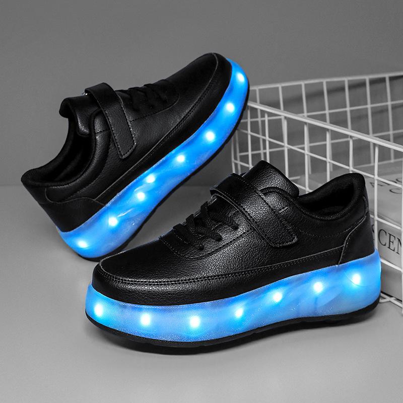 Neue Mesh Runaway Schuhe Vierrad-Rollschuhe Jungen und Mädchen Schlittschuhe Kinder Rotierende Schnalle Deformierte Radschuhe 40